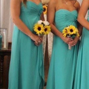 Davids bridal strapless mint blue bridesmaid
